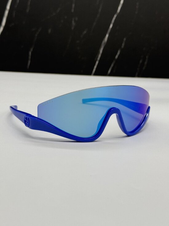 NEW GUCCI GG1650S 010 SUNGLASSES BLUE SHIELD UNISEX GUCCI EYEWEAR main image 6